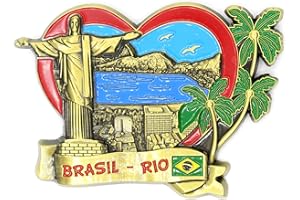 DESIGNO Rio (Brésil) – Aimant de réfrigérateur en métal 3D pour réfrigérateur de cuisine – Design élégant unique souvenir de vacances