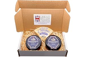 GREAT BRITISH TRADING LIMITED Snowdonia Black Bomber Extra Mature Cheddar Cheese Gift Hamper 2X 200g with Stockan's Thin Orkney Oatcakes Crackers