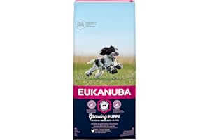 Eukanuba Karma dla szczeniaków ze świeżym kurczakiem dla średnich ras, sucha karma premium dla juniorów, 15 kg