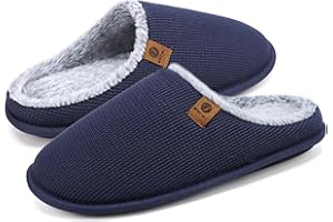 ONCAI Pantofole da Uomo Invernali Ciabatte da Casa con Memory Foam Calde Pelliccia Sintetica Cotone Scarpe Accogliente Antiscivolo Suola EU Dimensione 40-49