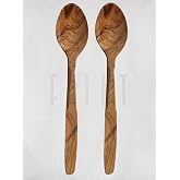 Zeytin Ağacı Tahta Kaşık 2&rsquo;li Set &ndash; Doğal El Yapımı Ahşap Mutfak Kaşığı 22 cm