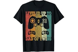 GEMELLI PAPÀ GAMER DIVERTENTE DICENDO IDEA REGALO Papà gemello Gemelli Annuncio 2021 padre due bambini Vintage Maglietta