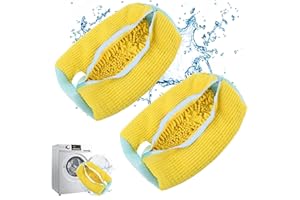 LCHYI Shoe Washing Bag 2 Pack - 360° Omni-directional for All Shoe Types & Sizes (Yellow)
