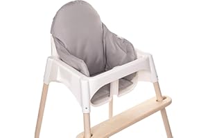 aMami Seat Cushion Compatible with Ikea Antilop High Chair - High Chair Seat Cover - Chair Cushion for Toddlers - Handmade Baby Cushion - Anti-Allergic - Handmade - Grey