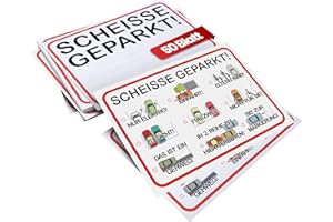 AGEX NEUES MOTIV Knöllchen scheisse geparkt! Humoristischer Strafzettel für Falschparker | DIN A6 (14,8 x 10,5 cm) 50 Blatt | Notizzettel für die Auto-Windschutzscheibe