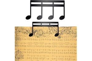 SAVITA Clips de Partition de Musique en Métal, Clip pour Pupitre Pince à Partitions Note de Musique Clip Livre pour Jouer en Extérieur, Livres, Piano, Guitare, Violon, Clavier (Noir)