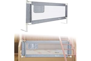 LARS360 Griglia di sicurezza per letto per bambini, sollevabile verticalmente, protezione anti-caduta per lettino dei bambini e letto dei genitori, da 150 cm