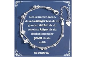 CheersLife Armband für Mädchen, Teenager Schmuck, Kleeblatt Kleine Glocke Katzenpfote Stern Schmetterlinge Armband Geschenke 12-21 Jahre, Weihnachten Geburtstag für Tochter Schwestern Freundin