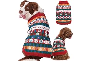 Fiyade Świąteczny sweter dla psa i kota, płaszcz zimowy z miękkiej dzianiny, dla małych, średnich i dużych rozmiarów, czerwony, rozmiar XXL