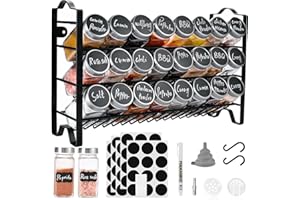 Miorkly Spice Rack Free Standing, Spice Rack Available for Inside Cupboard | Inside Drawer 3 Tier Spice Rack Organiser for Spice Storage, Seasoning Organizer Spice Shelf