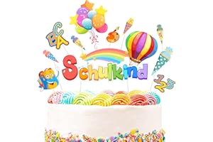 ImnBest Schulanfang Tortendeko, Tortendeko Einschulung - Cupcake Topper Dekorationen Kuchendeko Schulanfang, für Schulkind Junge Mädchen Geschenk und Tortendeko Schulanfang Party Deko.