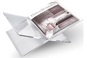 Honygebia Soporte Libros de Acrílico Claro - Atril para Libros de Acrílico con Marco en Cruz, Atril Libros Abiertos para Exhibición y Lectura, Adecuado para Arte Biblia Cocina Revista Receta Texto