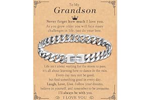 TEVOP Engraved Bracelet Gifts for Men Boys, Dad Uncle Grandad Son Grandson Brother Nephew Gifts, Cuban Chain Bracelet Jewellery Presents for Birthday Fathers Day Christmas Valentines Day Graduation