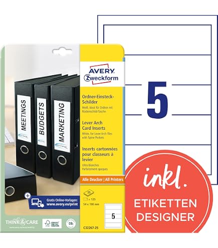 Leitz Rückenschilder Selbstklebend – 10 Stück Für Hängeordner, 34 X 279 Mm, Grau