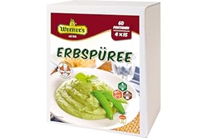 ‎WERNER´S Werner´s Erbspüree, 4 x 0,535 kg in einem Karton, entspricht: 4 x 15 Portionen, glutenfrei, laktosefrei, ohne Farbstoffe,
