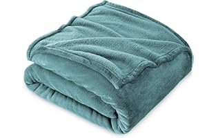 FARFALLAROSSA Manta de Franela Polar para Sofá y Cama 90 Individual, Súper Suave y Cálida, Ligera y Multiusos, Oeko-Tex, 130 x 160 cm Verde Agua
