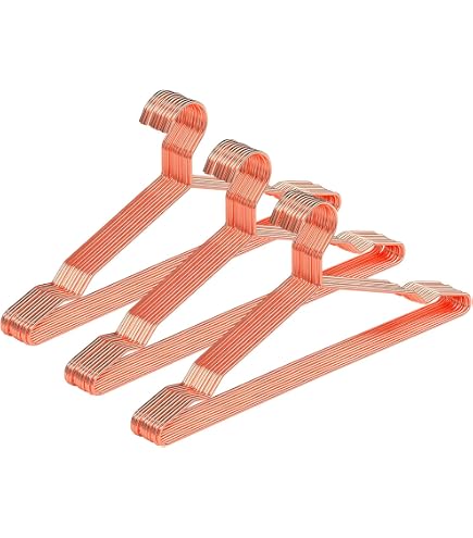 Lot De 20 Cintres Métal Or Rose – 42 Cm, Acier Inox Antirouille, Antidérapants Pour Manteaux, Chemises, Pantalons