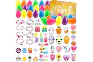 Acuiwer Lot de 48 Œufs de Pâques Pré-remplis pour Chasse aux Œufs (Girls Style-48P)