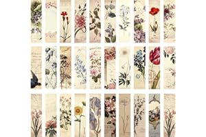 Juego de 30 marcadores de estilo vintage, estilo vintage, marcador de papel de diseño retro AVECMOI (flor-1)