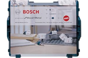 Bosch Professional Coffret de 8 Scies Trépan Progressor for Wood & Metal Set Trockenbau (pour bois et métal, Ø 20-114 mm, L-Boxx, Accessoire pour Perceuses)