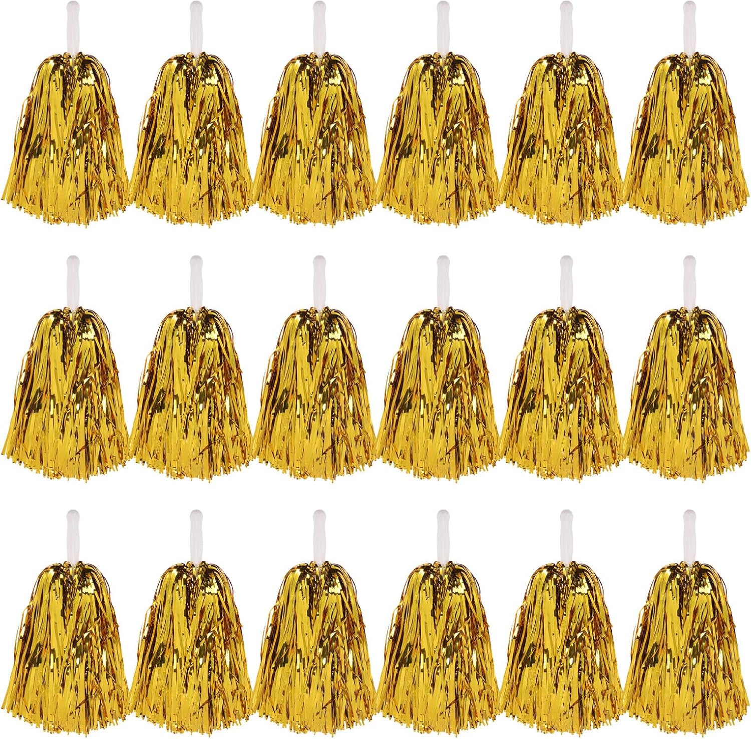 Alipis 24 Pompones Metálicos para Animadoras con Mango Corto 25 Gramos Color Dorado Accesorios para Porristas y Equipos Deportivos Ideales para Fiestas Baile y Animación Deportiva