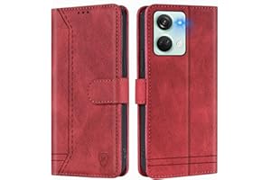 GoodcAcy Funda para OnePlus Nord 3/OnePlus Ace 2V, Carcasa Libro con Tapa de Cuero Piel Wallet Case Flip Cover con Kickstand, Hebilla Magnetica, Ranuras para Tarjetas para OnePlus Nord 3,Rojo