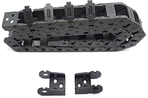 Befenybay R28 Innengröße 18X25mm 1M Länge Schwarz Kunststoff Flexible Schleppkette Kabelträger Außen offen Typ für 3D-Drucker und CNC-Maschinen (18mmX25mm-Außen offen)