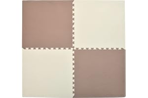 Humbi Mata do puzzli z pianki Eva dla niemowląt i dzieci mata do raczkowania mata fitness mata ochronna mata do basenu ochrona podłogi 60 x 60 x 1 cm, 4 sztuki, kremowy, miedziany