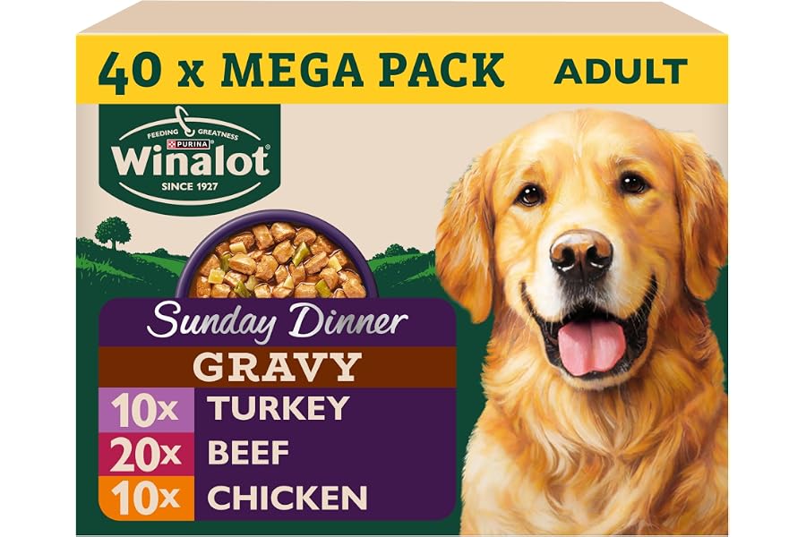 WINALOT Sunday Dinner Mixed in Gravy Wet Dog Food 40x100g