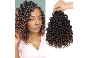 Mscat Gogo Curl Lot de 8 paquets de cheveux pré-bouclés au crochet Marron ombré 25,4 cm