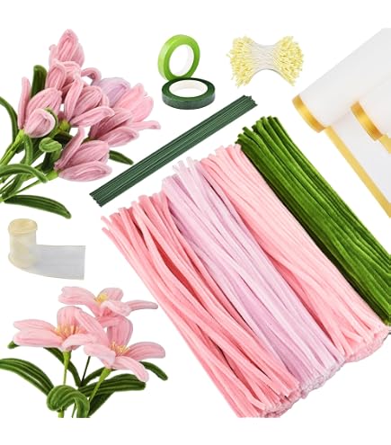 Kit 300 Fleurs En Cure-pipes Avec Instructions - Fils Chenille Colorés DIY Pour Bouquets, Décorations - Multicolore