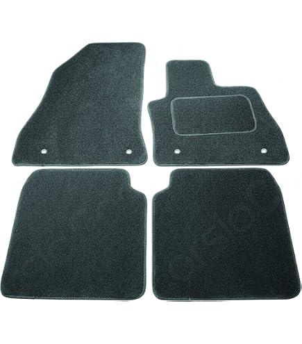 4-Piece Tailored Car Floor Mats For FIAT 500L (2013+) - Red Trim Edge, Includes 4 Clips