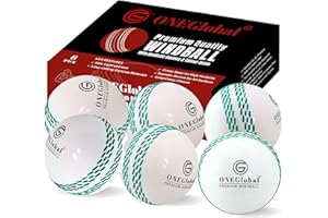 ONEGlobal Balle de cricket souple de qualité supérieure | Durable, coutures colorées, rebond et swing réalistes | Balle de cricket pour entraînement intérieur et extérieur, pratique, jardin et plage