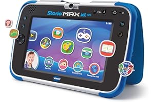 VTech - Storio Max XL 2.0, Tablet educativo multifunción 7", especialmente diseñado para niños, cámara 180º para fotos y selfies, vídeos, juegos, cine, historias, color azul, versión ESP (80-194622)
