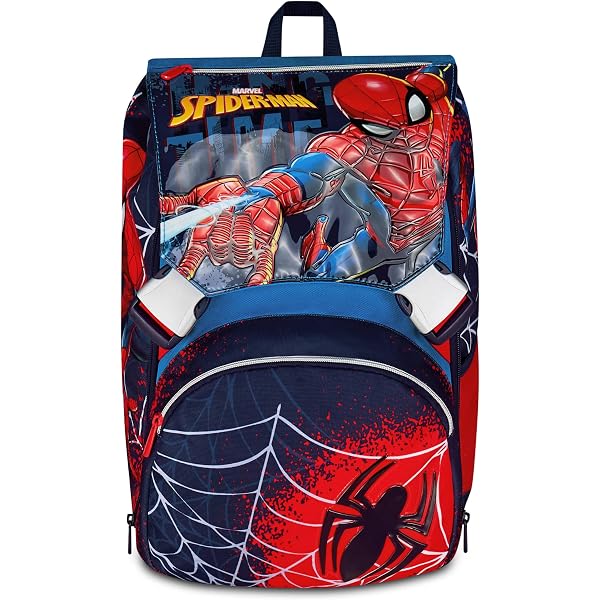 Set Scuola Avengers Con Zaino Espandibile 28L E Astuccio 3 Zip Da 44 Pezzi, Completo Di Colori E Accessori