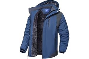 Zzkouine Impermeabile Giacca Da Montagna In Pile Da Uomo Giacca Da Sci Calda Multi-Tasche Adatto Per Sport Invernali E Attività Outdoor In Montagna Antivento Impermeabile E Traspirante