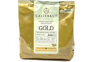 BARRY CALLEBAUT Callebaut | Gold | 30.4% Finest Belgian Caramel Chocolate Couverture (Callets) | 400g