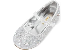 DREAM PAIRS Girl's Dress School Wedding Shoes Rhinestone Buckle Strap Ballerina Ballet Flats