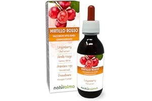 Airelle rouge (Vaccinium vitis-idaea) Gemmo-dérivé sans alcool à base de bourgeons frais Naturalma | Extrait liquide gouttes 120 ml | Complément alimentaire | Végétalien ou végan