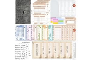 Budget Planner German | Binder - Saving Challenge Bug Planner German, Giantzhong Budget Binder A6 Leather Start Set, Money Envelopes Envelope Method - Financial Planner Household Book - Cash Stuffing