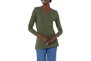 Amazon Essentials Camiseta de Cuello Redondo y Manga Larga de Corte Estándar (Disponible en Tallas Grandes) Mujer