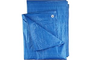 COST WISE Waterproof tarpaulin builders tarp,camping ground sheet,cover up and weatherproof dry garden storage sheeting MASSIVE 5m x 6m (16.25ft x 19.5ft)