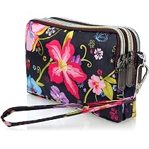 Portafoglio da donna con cerniera e pochette per telefono