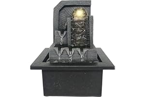 Well Being Aztec Fountain Decorative Desktop Small Form LED Light Water Feature
