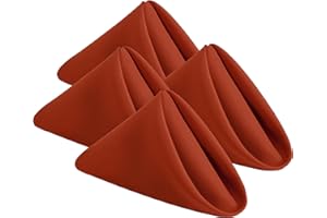 KICHLY Servilletas de Tela - Paquete de 24, Suaves y cómodas servilletas de Tela Reutilizables - Ideales para Eventos y Uso Regular en casa, de poliéster (Naranja, 43 x 43 cm)