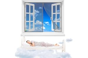 RTOTS Moustiquaire Fenêtre Fenetre 120 x 145 cm AimantéE Fermeture Automatique Anti Insecte Mouche Moustique Anti Insecte Mouche Portes De Balcon Portes Coulissantes【Gris】