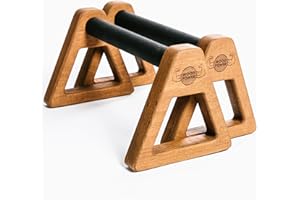 ‎WOODPOWER WOODPOWER® PowerBars Holz-Parallettes für Liegestütze, Liegestützgriffe Holz, Handstände, Yoga & Calisthenics, rutschfest, für Indoor & Outdoor, gelenkschonend, Körpergewichtstraining