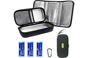 ‎KOVOQ Kovoq Diabetes Insulin Kühltasche mit 3 EASA-zugelassene Kühlpackungen,Kühltasche für Medikamente mit Zusätzliche Wärmedämmschicht,Diabetiker Tasche für Unterweg Reise Urlaub