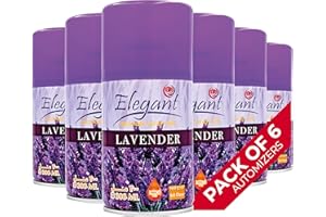 AFS ELEGANT Elegant Automatic Spray Fragrance: Purple Lovely LAVENDER 6-Pack Size: 250ML| Air Freshener Spray REFILLS| Odour Neutraliser for Bathroom, Offices & Home