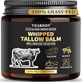 Beef Tallow for Face, 100% Organic Beef Tallow Face Cream, with Shea Butter, Vitamin E, Olive Oil &amp; Beef Bait Cream for Grass